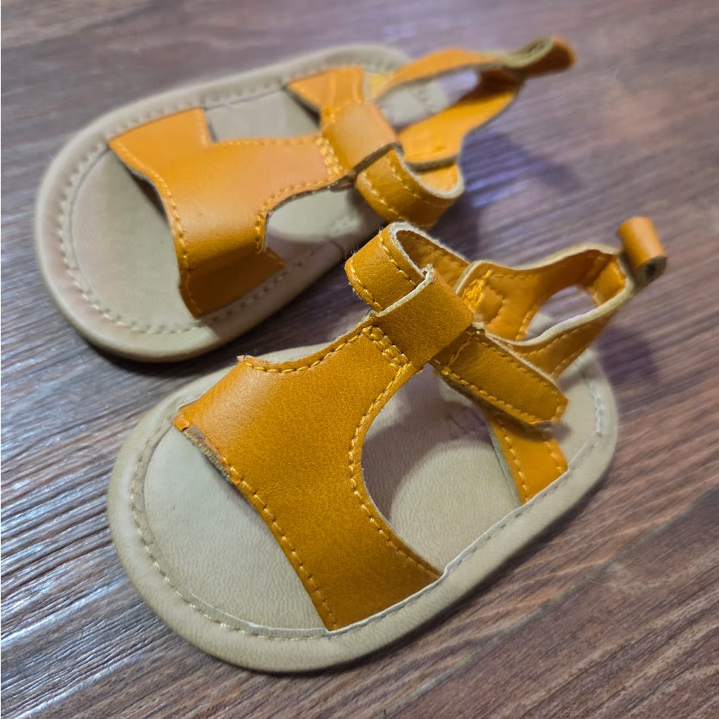 Kids Tan And Orange Sandals